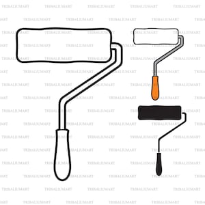 Paint roller. Cut files for Cricut. Clip Art silhouette (eps, svg, pdf, png, dxf, jpeg).