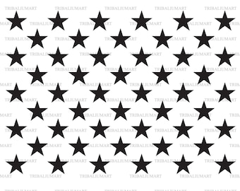 50 stars (United States of America, USA flag design). Cut files for Cricut. Clip Art (eps, svg, pdf, png, dxf, jpeg).