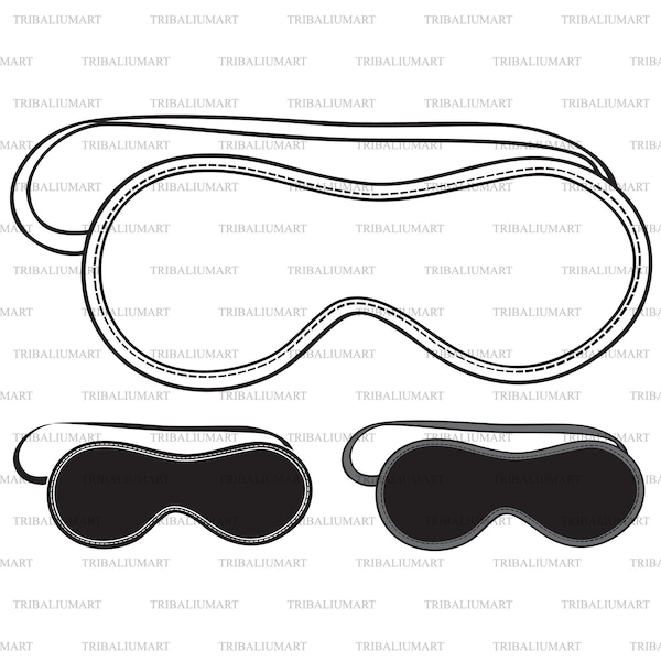 Sleep mask (sleeping). Cut files for Cricut. Clip Art (eps, svg, pdf, png, dxf, jpeg).