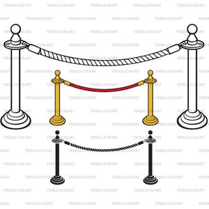 Barrera de cuerda. Cortar archivos para Cricut. Silueta Clip Art (eps, svg, pdf, png, dxf, jpeg).