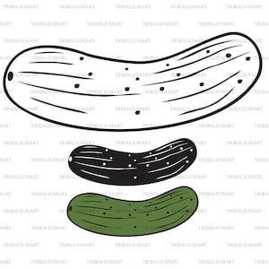 Cucumber. Cut files for Cricut. Clip Art silhouette (eps, svg, pdf, png, dxf, jpeg).