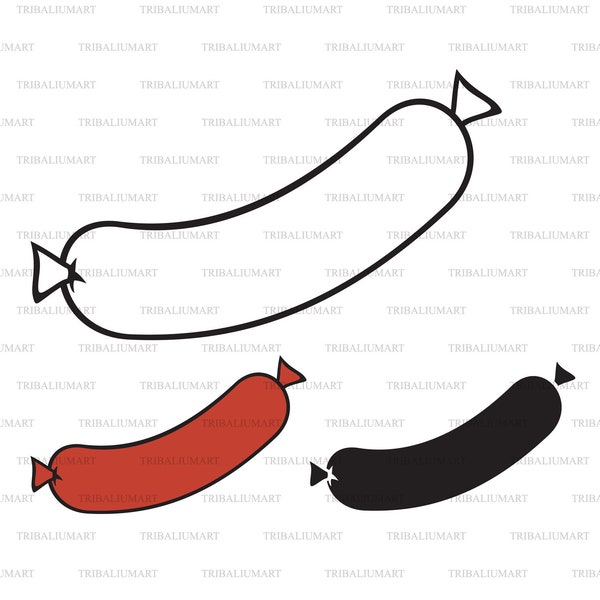 wurst. Dateien für Cricut ausschneiden. ClipArt Silhouetten (eps, svg, pdf, png, dxf, jpg).