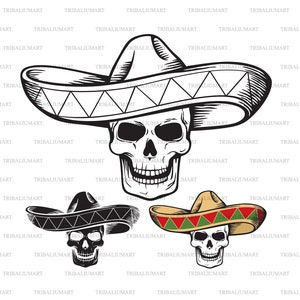 6 Aufkleber 3D - mexikanische kappen Sombreros 5,5 cm