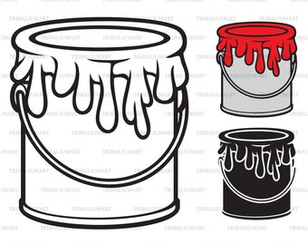 Paint can (bucket). Cut files for Cricut. Clip Art (eps, svg, pdf, png, dxf, jpeg).