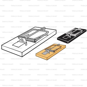 Mousetrap. Cut files for Cricut. Clip Art (eps, svg, pdf, png, dxf, jpeg).