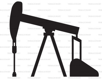 Oil pump jack. Cut files for Cricut. Clip Art silhouette (eps, svg, pdf, png, dxf, jpeg).