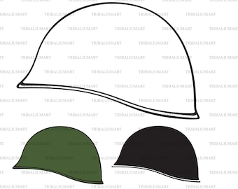 Military helmet. Cut files for Cricut. Clip Art (eps, svg, pdf, png, dxf, jpeg).
