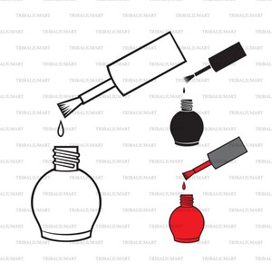 esmalte. Cortar archivos para Cricut. Silueta clip art (eps, svg, pdf, png, dxf, jpeg).