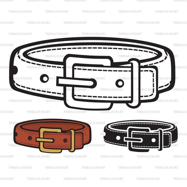 Dog collar. Cut files for Cricut. Clip Art (eps, svg, pdf, png, dxf, jpeg).