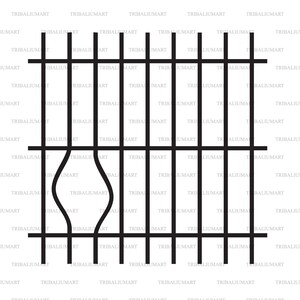 Gebroken gevangenisbars (gevangenis). Bestanden knippen voor Cricut. Clip Art silhouet (eps, svg, pdf, png, dxf, jpeg).