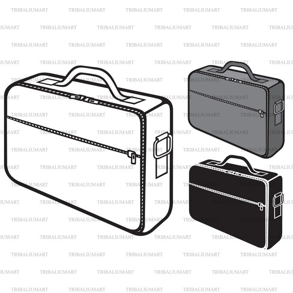 Laptop bag (notebook bag). Cut files for Cricut. Clip Art (eps, svg, pdf, png, dxf, jpeg).