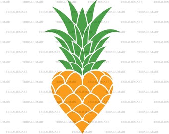 Pineapple heart. Cut files for Cricut. Clip Art silhouettes (eps, svg, pdf, png, dxf, jpeg).