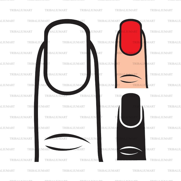 Fingernail. Cut files for Cricut. Clip Art silhouette (eps, svg, pdf, png, dxf, jpeg).