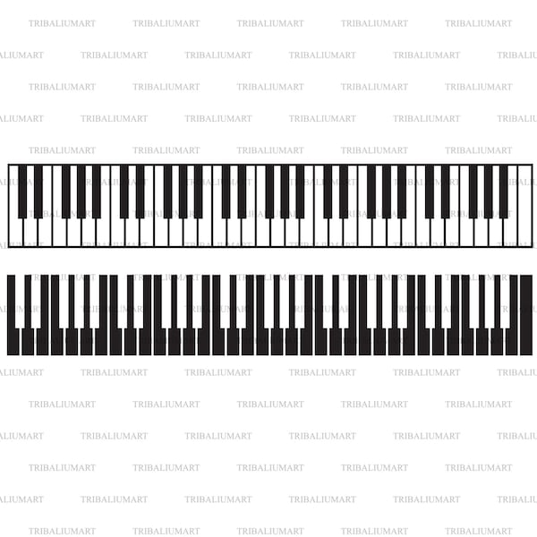 Piano keys. Cut files for Cricut. Clip Art (eps, svg, pdf, png, dxf, jpeg).