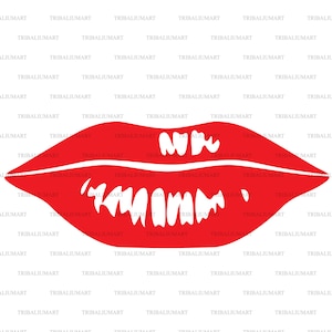 Kiss lips. Cut files for Cricut. Clip Art silhouettes (eps, svg, pdf, png, dxf, jpeg).
