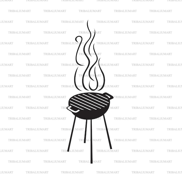 Grill - Cook Out. Cut files for Cricut. Clip Art silhouettes (eps, svg, pdf, png, dxf, jpeg).