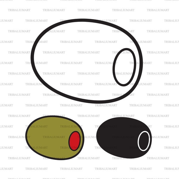 Olive. Cut files for Cricut. Clip Art silhouette (eps, svg, pdf, png, dxf, jpeg).