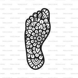 Mandala voet (Boho ontwerp). Knip bestanden voor Cricut. Clip Art silhouet (eps, svg, pdf, png, dxf, jpeg).