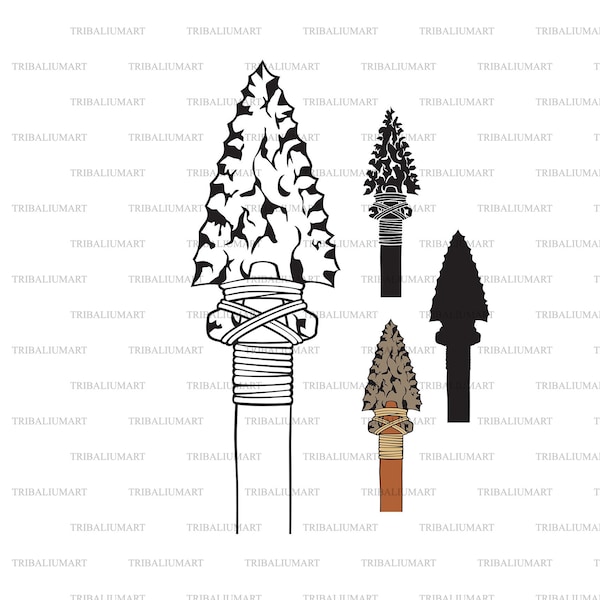 Native Arrowhead (Arrow). Cut files for Cricut. Clip Art silhouette (eps, svg, pdf, png, dxf, jpeg).