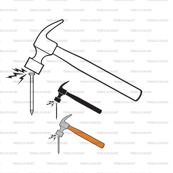 Hammer and Nail Png Etsy