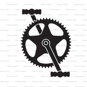 Fahrrad kurbel (Fahrradpedal, Fahrrad, Fahrraddesign). Schnittdateien für Cricut. Clip Art Silhouetten (eps, svg, pdf, png, dxf, jpeg).