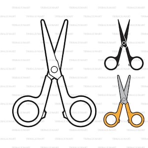 Tijeras para niños. Cortar archivos para Cricut. Clip Art (eps, svg, pdf, png, dxf, jpeg).