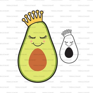 Princesse avocat. Couper des fichiers pour Cricut. Silhouette d’image clipart (eps, svg, pdf, png, dxf, jpeg).