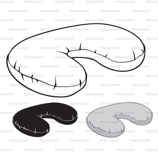 Neck pillow. Cut files for Cricut. Clip Art silhouettes (eps, svg, pdf, png, dxf, jpeg).