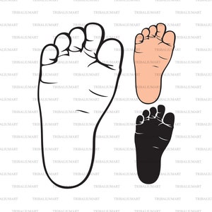 Babyvoetje. Knip bestanden voor Cricut. Clip Art silhouet (eps, svg, pdf, png, dxf, jpeg).
