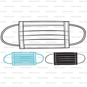 Image d’art du fichier de masque médical-SVG. NOTICE: ce produit est image d’art, pas de matériel d’enseignement comment faire masque (ce n’est pas un modèle).