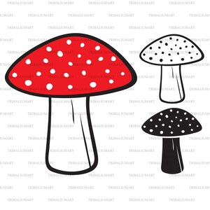 Champignon. Coupez les fichiers pour Cricut. Clip Art (eps, svg, pdf, png, dxf, jpeg).