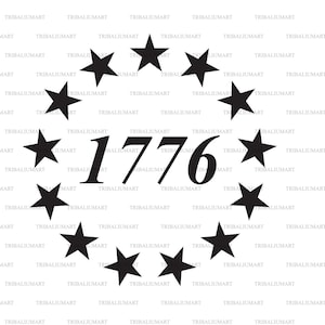 13 Star Betsy Ross Union (American Flag, Patriotic design, Etats-Unis). Coupez les fichiers pour Cricut. Silhouettes Clip Art (eps, svg, pdf, png, dxf, jpeg).