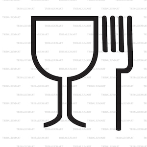 Señal segura de comida. Cortar archivos para Cricut. Siluetas de clip art (eps, svg, pdf, png, dxf, jpeg).
