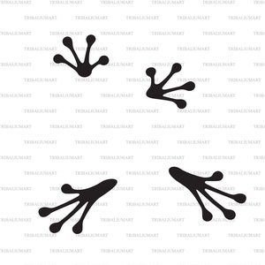 Empreintes de grenouilles. Couper des fichiers pour Cricut. Silhouettes clipart (eps, svg, pdf, png, dxf, jpeg).