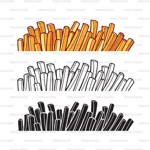 フライドポテト。Cricut 用のカット ファイル。クリップ アートのシルエット (eps、svg、pdf、png、dxf、jpeg)。