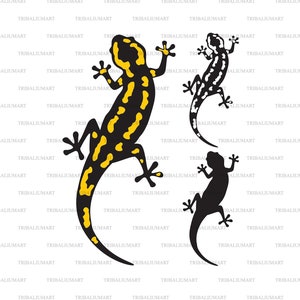 Salamander. Cut files for Cricut. Clip Art silhouette (eps, svg, pdf, png, dxf, jpeg).