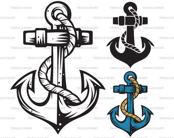 Anchor design. Cut files for Cricut. Clip Art silhouettes (eps, svg, pdf, png, dxf, jpeg).