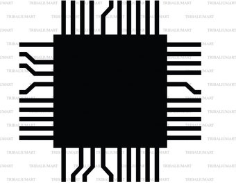 MPC イリョウトケンコウイラスト Computer Microchip (electronic Component). Cut Files for