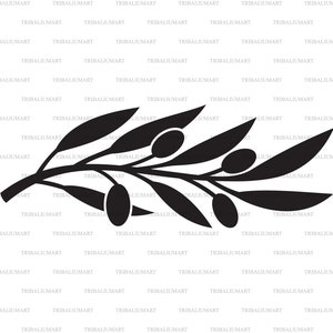 Rama de olivo. Cortar archivos para Cricut. Silueta Clip Art (eps, svg, pdf, png, dxf, jpeg).