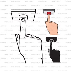 Handdrucktaste. Dateien für Cricut ausschneiden. ClipArt Silhouette (eps, svg, pdf, png, dxf, jpg)H
