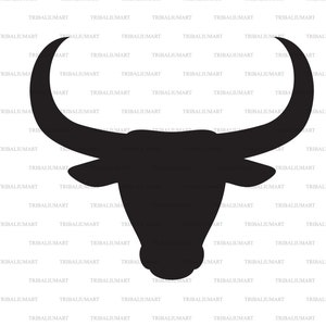 Testa di toro. Tagliare i file per Cricut. Silhouette Clip Art (eps, svg, pdf, png, dxf, jpeg).