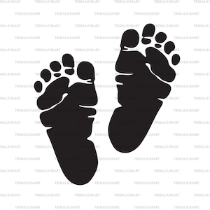 Babyvoetje. Knip bestanden voor Cricut. Clip Art silhouet (eps, svg, pdf, png, dxf, jpeg).