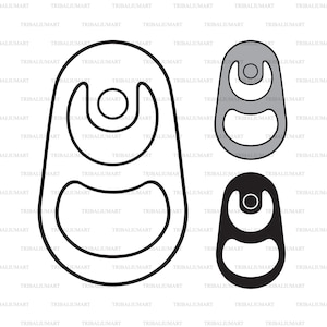 Tirador de anillo metálico para lata delgada. Cortar archivos para Cricut. Clip Art (eps, svg, pdf, png, dxf, jpeg).