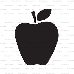 Maçã. Cortar arquivos para Cricut. Silhuetas de clipart (eps, svg, pdf, png, dxf, jpeg).