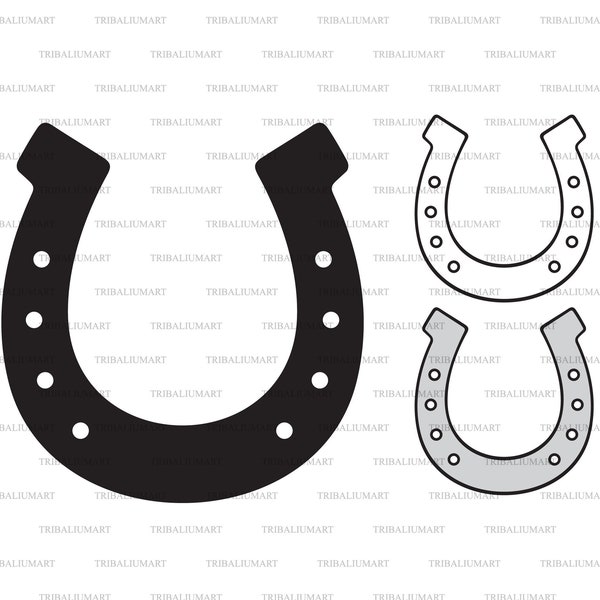 Horseshoe. Cut files for Cricut. Clip Art silhouette (eps, svg, pdf, png, dxf, jpeg).