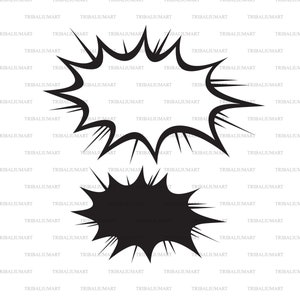 Cartoon - Boom (Comic-Buchexplosion). Dateien für Cricut ausschneiden. ClipArt (eps, svg, pdf, png, dxf, jpg).