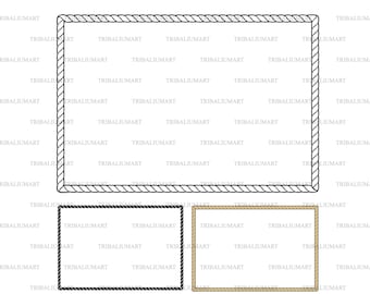 Rope frame. Cut files for Cricut. Clip Art silhouette (eps, svg, pdf, png, dxf, jpeg).