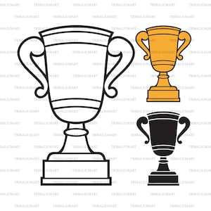 Trophäen-Cup. Dateien für Cricut ausschneiden. ClipArt Silhouetten (eps, svg, pdf, png, dxf, jpg).