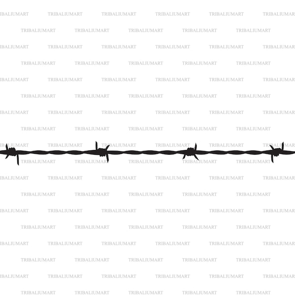 Barbed or Barb Wire. Cut files for Cricut. Clip Art silhouette (eps, svg, pdf, png, dxf, jpeg).