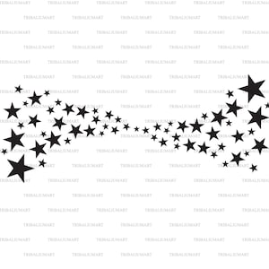 Sterren. Knip bestanden voor Cricut. Clip Art silhouet (eps, svg, pdf, png, dxf, jpeg).